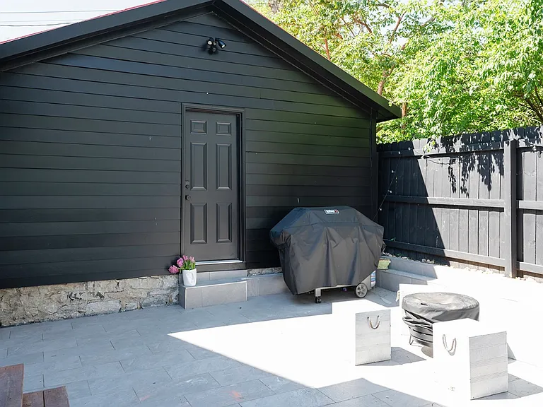 Back Yard Hosting Area with Grill and Fire Pit