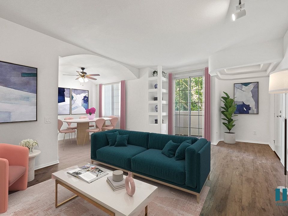 Living and Dining Room with Large-Size Windows and Vinyl Flooring