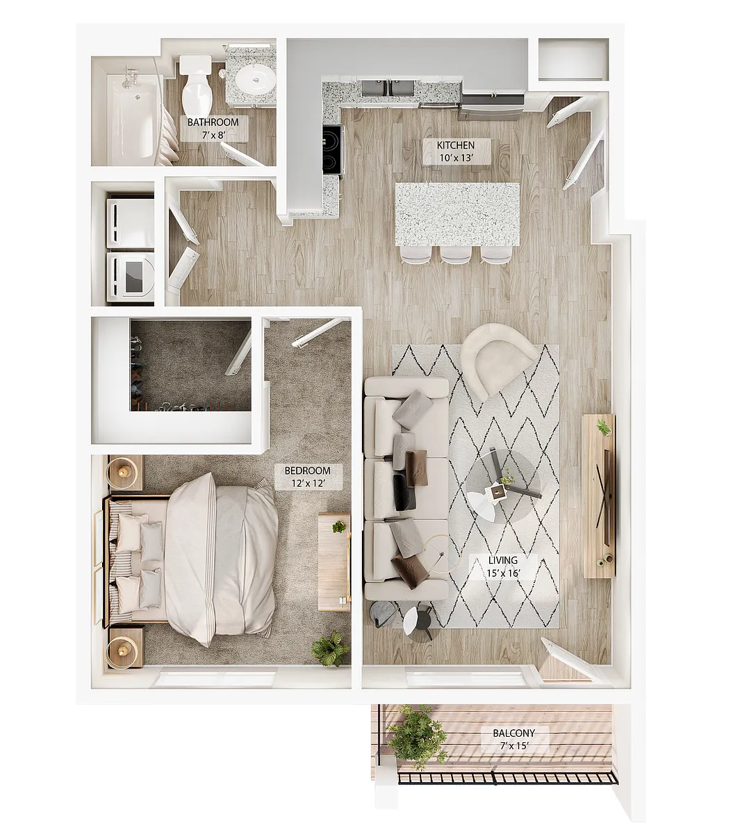 Floor plan 1 BR - Arbor Overlook