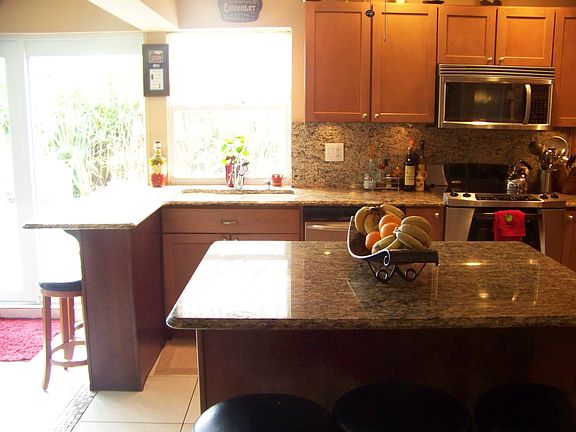 Kitchen view to pool area