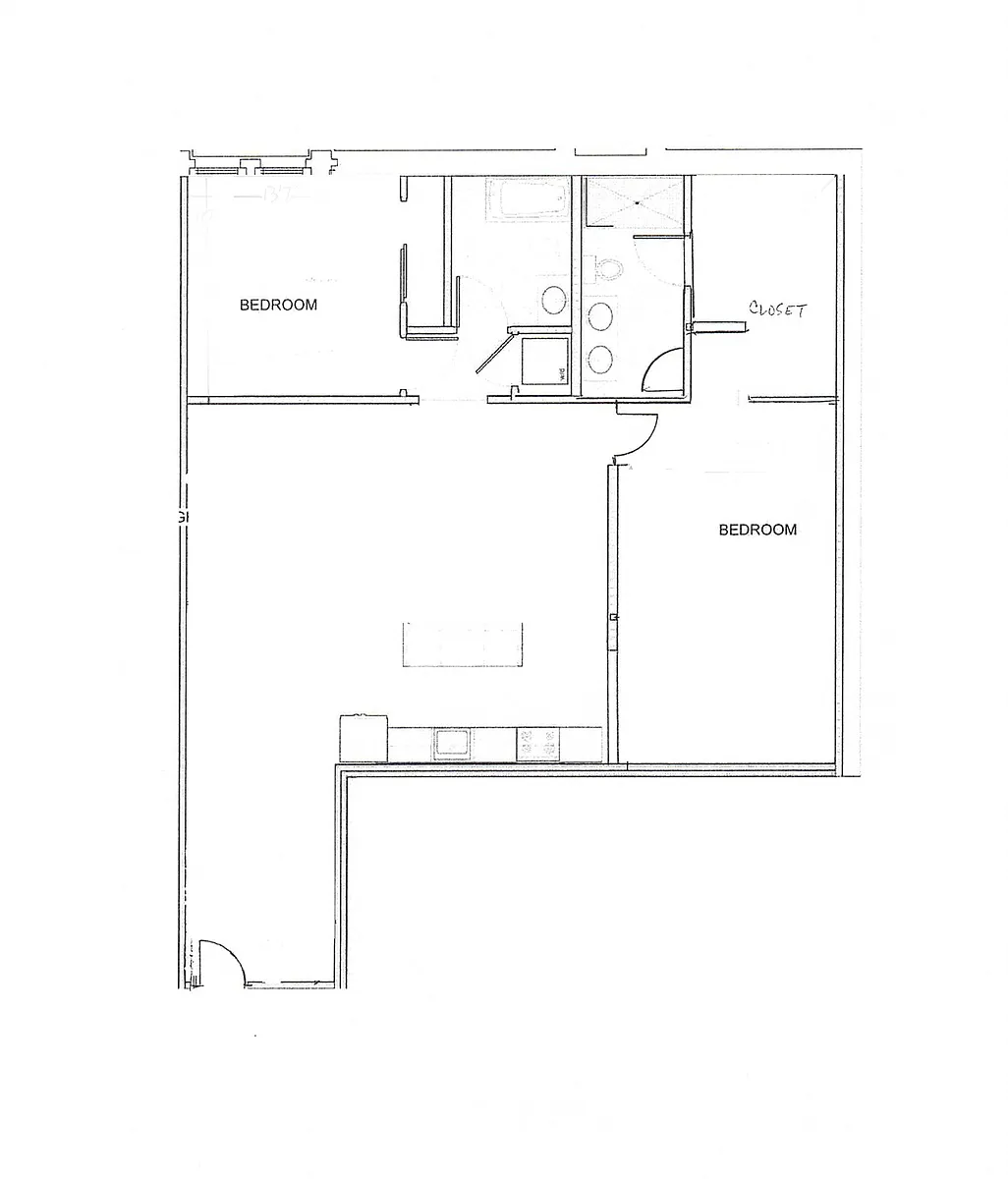 Floor plan Two Bedroom Two Bath