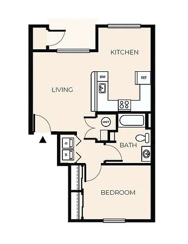 Floor plan 1 Bed 1 Bath A5