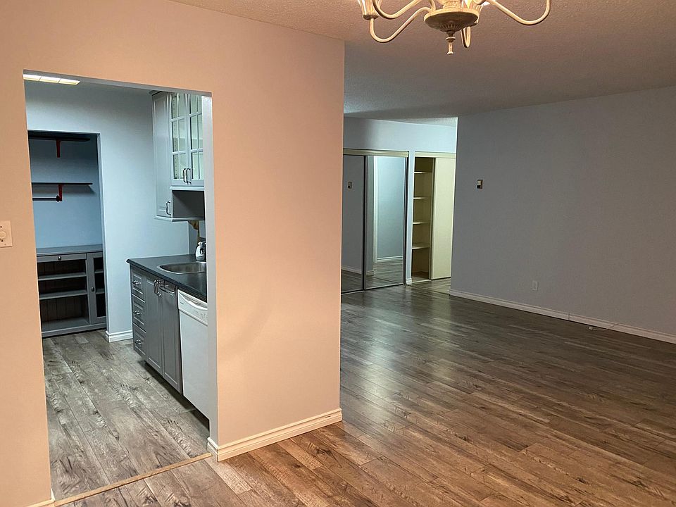 View of living and kitchen space from the dining area