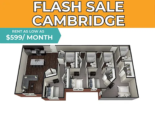 Floor plan 4BR/4BA - Cambridge
