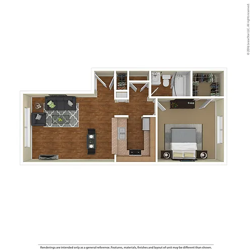 Floor plan Large 1 Bed 1 Bath