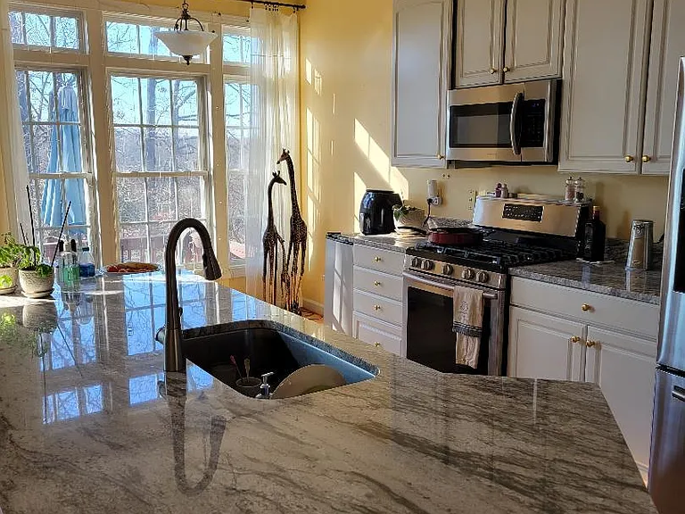 Kitchen with new granite counters