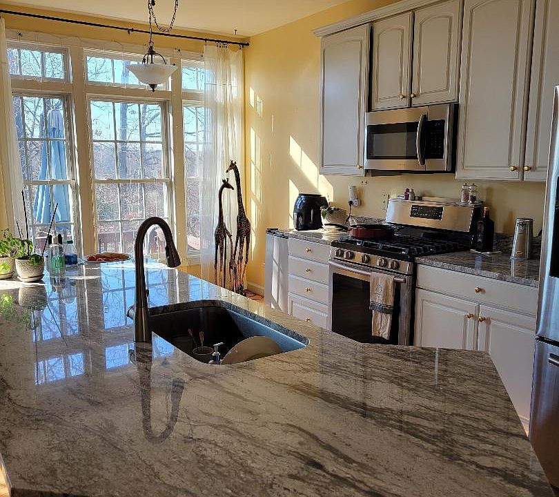 Kitchen with new granite counters