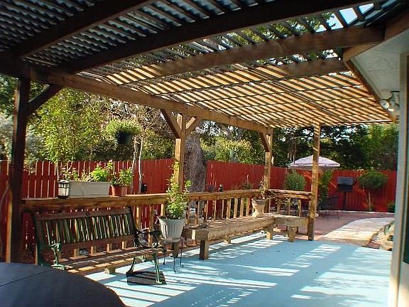 Semi-covered oversized patio