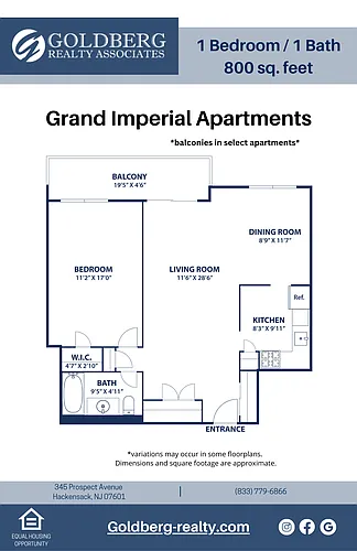 Floor plan One Bedroom K