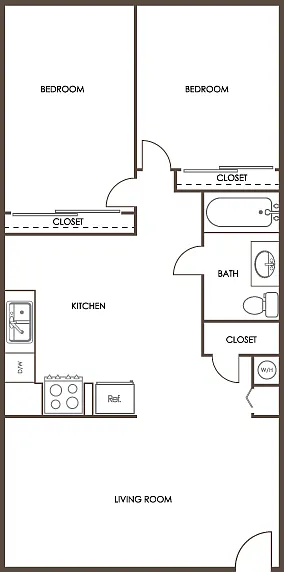 2D Two-Bedroom Floor Plan 2D Two-Bedroom Floor Plan