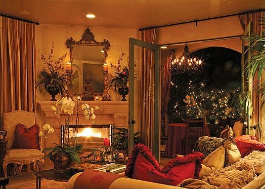 Living room with fireplace