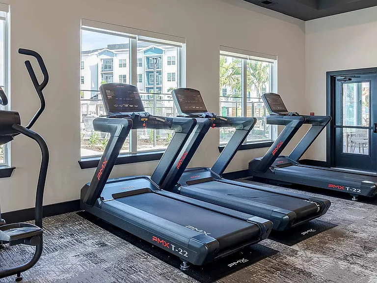 Log your miles with a view on our PMX treadmills, positioned by oversized windows for natural light all day long.