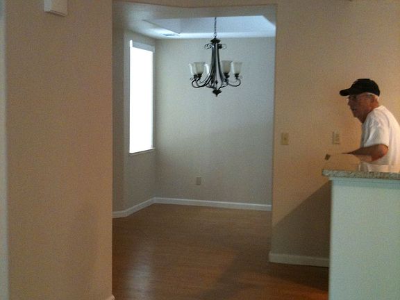 dining area w/ laminate flooring