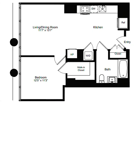 Floor plan One Bedroom I 2