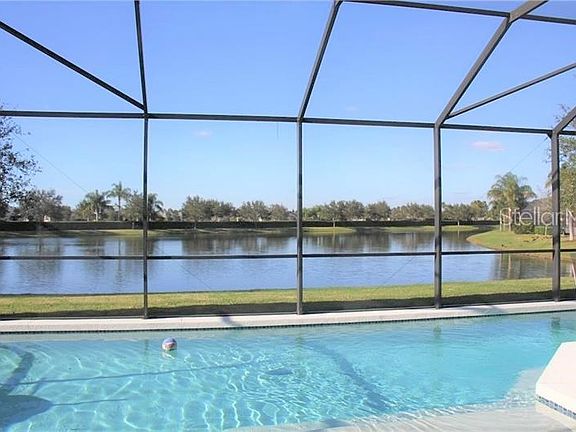 View from the sun shelf in the large pool.