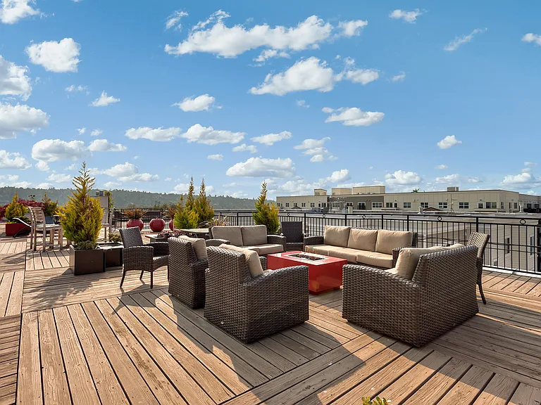 Rooftop deck with gas firepit