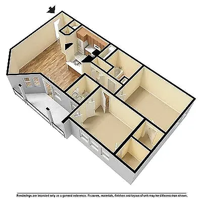 Floor plan 2 Bed 2 Bath Twin Suite