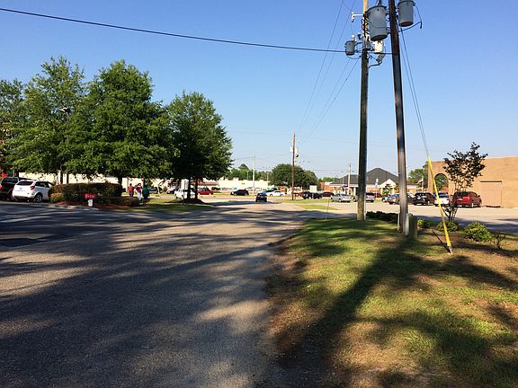 Strip mall across street
