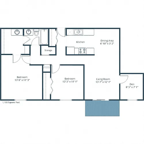 Floor plan Two Bedroom 21C