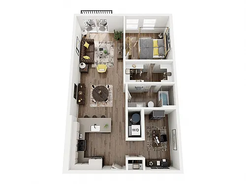 Floor plan 1BRwDen1
