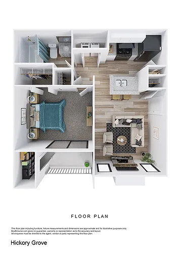 Floor plan 1 Bedroom, 1 Bathroom