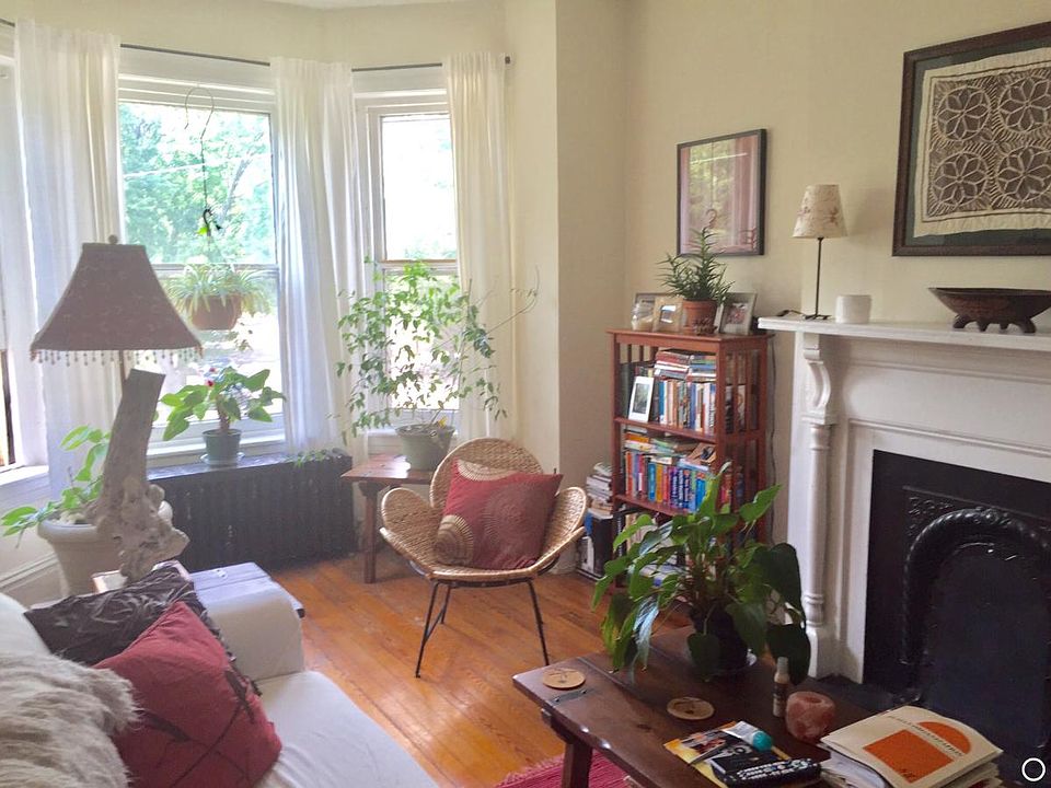 Living room with bay window