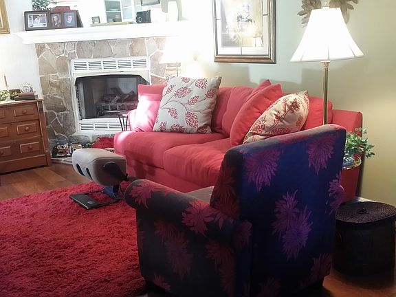 Living room with gas firepla