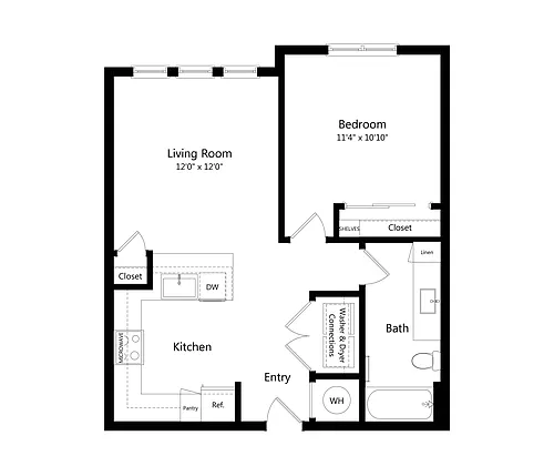 Floor plan A1 50% AMI