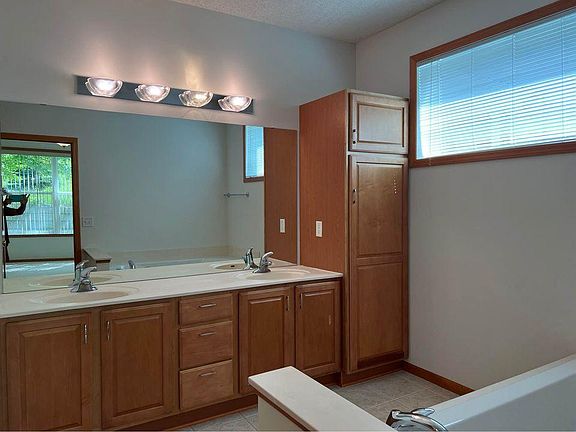 Master bathroom with double vanity.