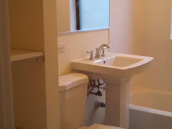 Bathroom with linen closet