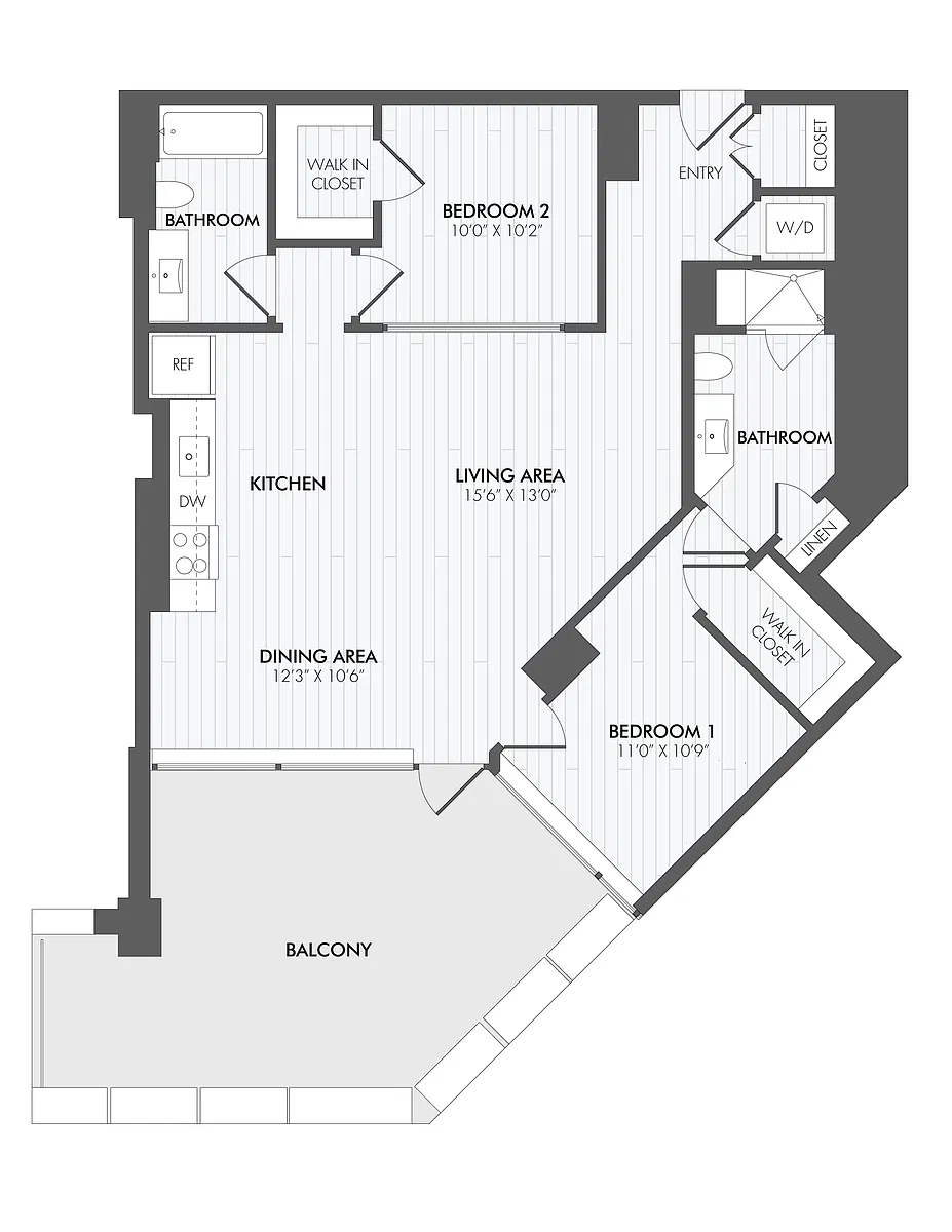 Floor plan 2 Bed/2 Bath-B5