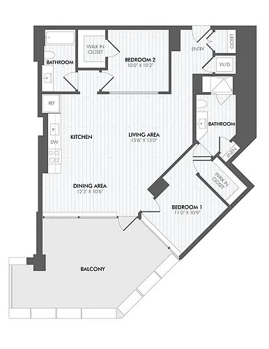 Floor plan 2 Bed/2 Bath-B5