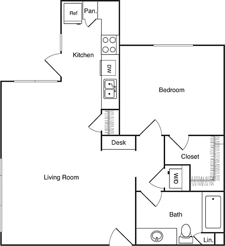 Floor plan One Bedroom - I