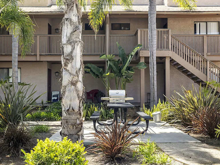 Barbecue area at Bay Breeze Apartments in Costa Mesa, CA