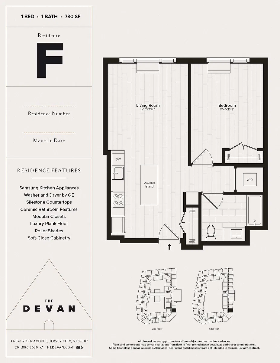 Floor plan 1 Bed 1 Bath F
