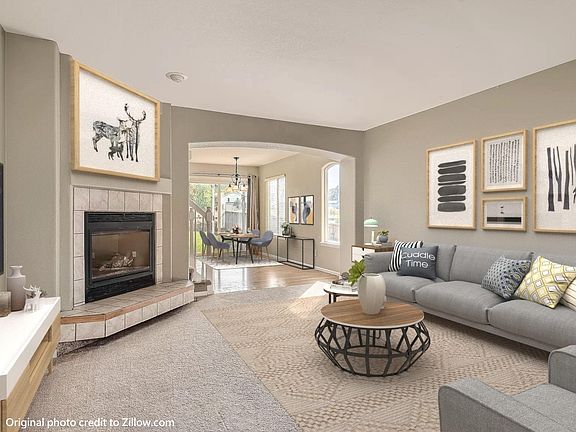 Living room + Dining room (Virtually staged)