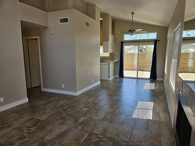 Open concept to dining area