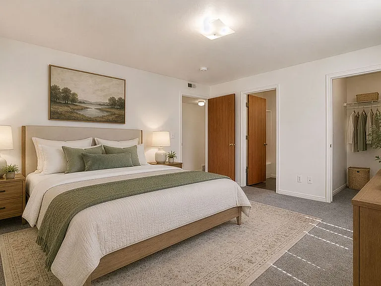 Stunning and airy bedroom with natural light and ample space!