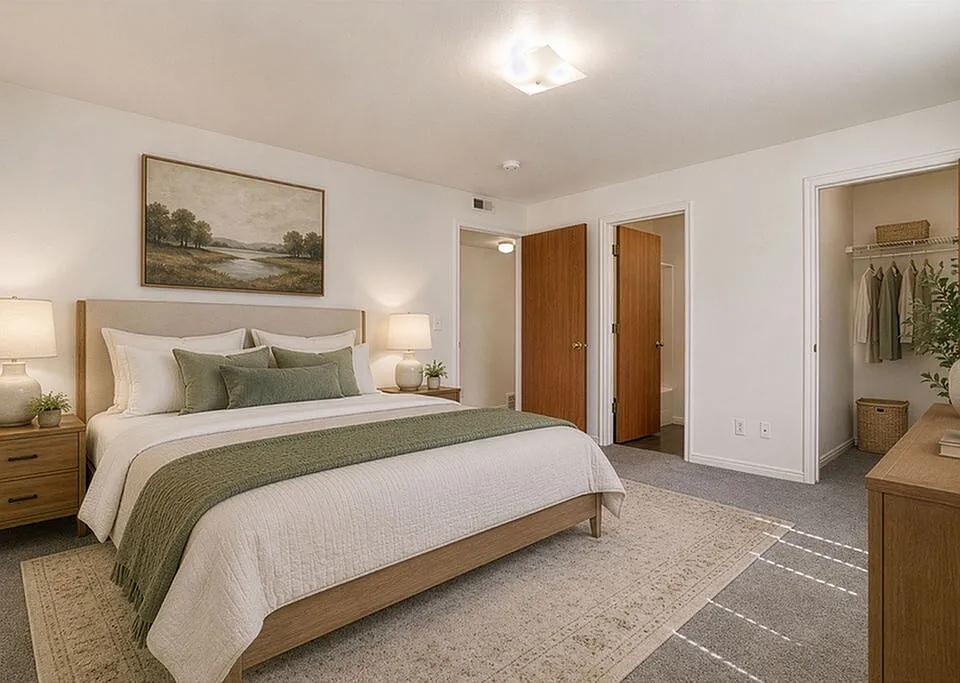Stunning and airy bedroom with natural light and ample space!