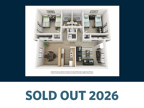 Floor plan 2 Bedroom Shared