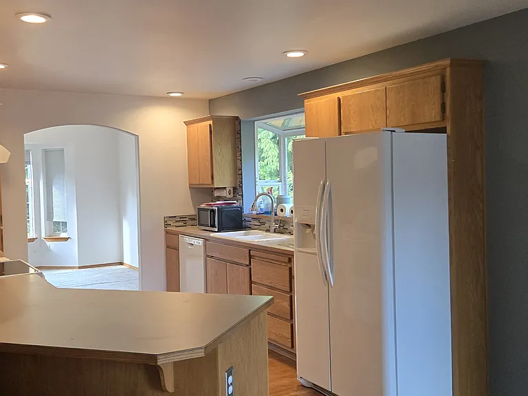 Kitchen with new sink an faucet