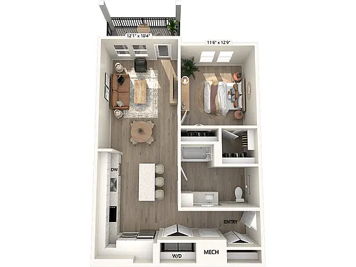 Floor plan AF2-HC-857sf-DCI