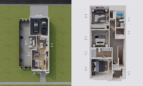 Floor plan 3x2.5 Townhome