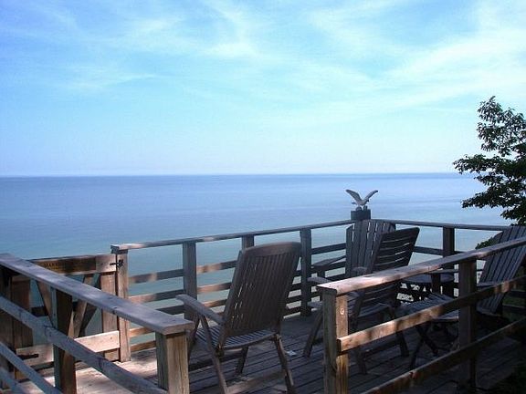 Lake Michigan views from stairway deck