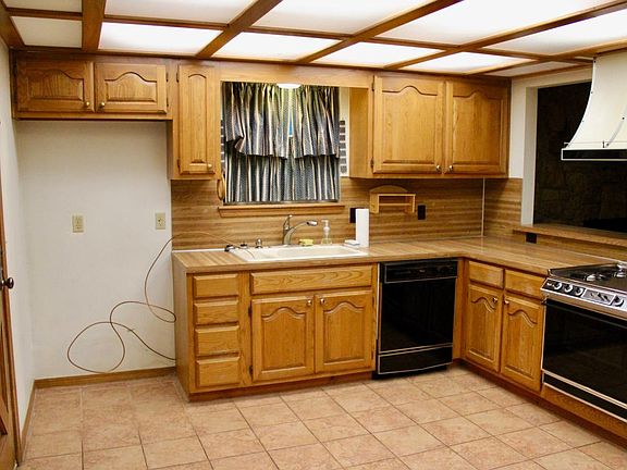 Tile floored kitchen