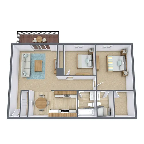 Floor plan Two Bedroom 22A