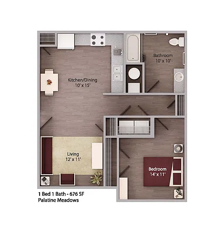 Floor plan 1-Bedroom