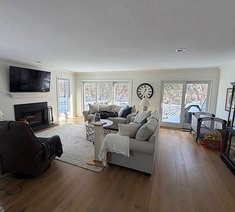 Family Room (wood-fire fireplace/back deck)