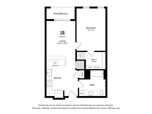 Floor plan 1B