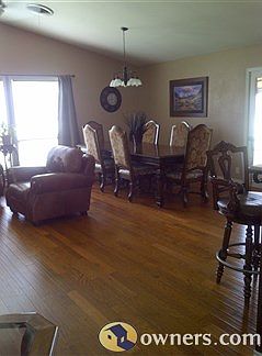 Dining area access to glass doors to x-large covered patio